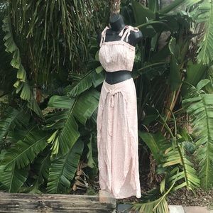 Salty lemon two piece crop top and wide leg wrap pants